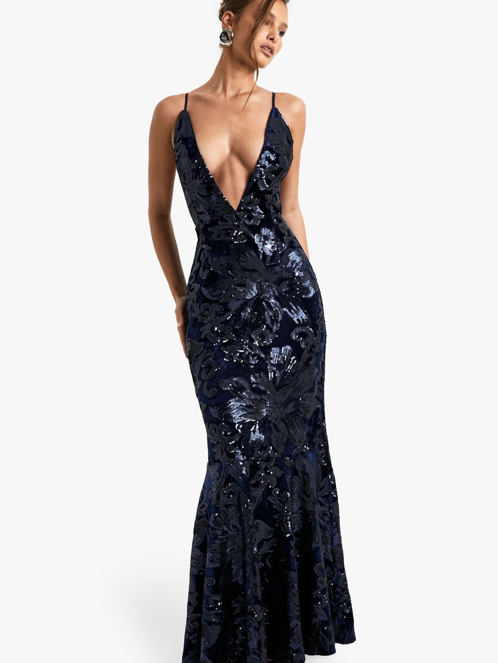 Velvet Sequin Mermaid Gown